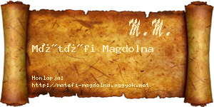 Mátéfi Magdolna névjegykártya