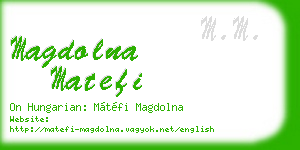 magdolna matefi business card